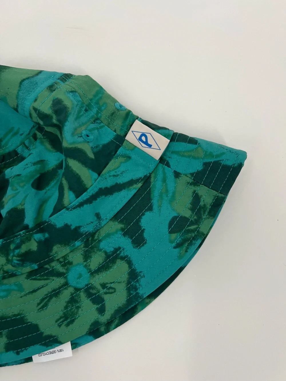 Patagonia Wavefarer Green and Teal Floral Bucket Hat